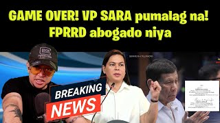 GAME OVER VP SARA pumalag na FPRRD abogado niya [upl. by Robertson]