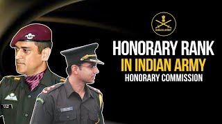 Honorary Rank in Indian Army  Honorary Commission in Indian Army [upl. by Meelak806]