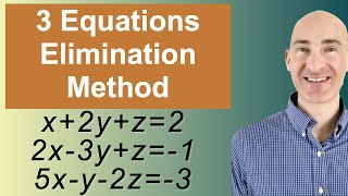 Solving Systems of 3 Equations Elimination [upl. by Audrey640]