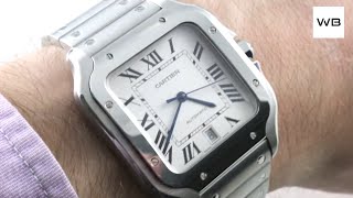 2018 Cartier Santos Large STEEL SmartLink amp QuickSwitch WSSA0009 Santos de Cartier Watch Review [upl. by Netsuj]