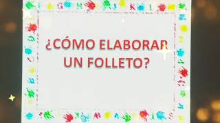 ¿Cómo elaborar un folleto [upl. by Nonie250]