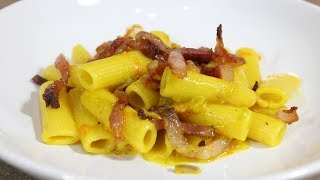 RIGATONI FIORI DI ZUCCA GUANCIALE E ZAFFERANO  FoodVlogger [upl. by Izmar]