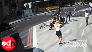 London Cyclist HEADBUTTS Pedestrian in Road Rage Incident [upl. by Mirabella627]