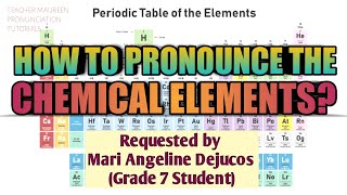 HOW TO PRONOUNCE THE 118 ELEMENTS IN PERIODIC TABLE  Teacher Maureen [upl. by Naggem808]