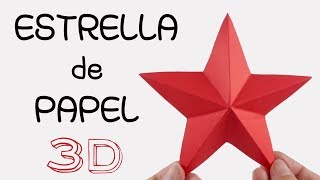 ⭐ESTRELLA de PAPEL⭐ 3D PAPER STAR  DIY [upl. by Ymas907]