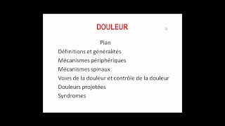 Physiologie  douleur par Pr GHOUINI AHMED [upl. by Aryk]