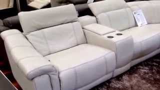 Natuzzi Editions designer sofa Italian leather clearance Outlet warehouse [upl. by Leumek999]