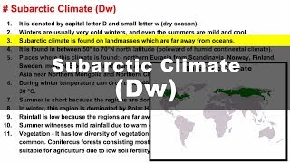 Koppen Scheme  Subarctic Climate Dw  UPSC IAS Geography [upl. by Amsirak]