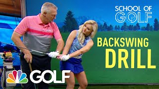 School of Golf Drill to Improve your BackSwing  Golf Channel [upl. by Aerdied]