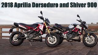 2018 Aprilia Shiver 900 and Dorsoduro 900 Review [upl. by Ariamo]