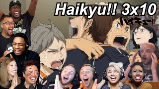 Haikyu 3x10 Reactions  Great Anime Reactors  【ハイキュー】【海外の反応】 [upl. by Temme]