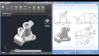 Autocad 3D practice drawing  SourceCAD [upl. by Inaj824]