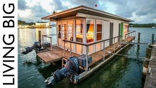 Life On The Water In A Tiny House Boat [upl. by Ardle]