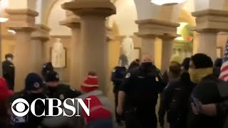 Video shows protesters clashing with police inside US Capitol [upl. by Ginevra483]