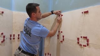 Part quot1quot Travertine Tiles installation on shower walls  step by step  how to with TLOCK™ 🛀🏻 🚿 [upl. by Reinhardt]