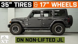 Stock JL Wrangler  35x125R17  17x9 Wheels  WampT Fitment [upl. by Airbma]