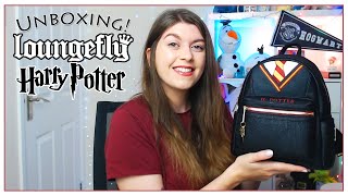 Harry Potter Hogwarts Loungefly Mini Backpack Unboxing [upl. by Ahsetal]