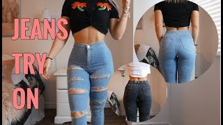 JEANS TRY ON  TOPSHOP amp FASHION NOVA [upl. by Bilow]