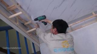 Pvc Ceiling panel Installation [upl. by Ayikat]