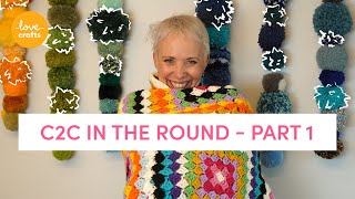 How to Crochet  C2C in the round PART 1 [upl. by Boiney]