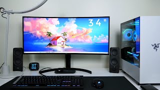 LG 34quot Ultra Wide Curved IPS WQHD Monitor Review 34WN80CB A great monitor for productivity [upl. by Tymes852]