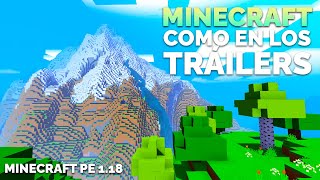 MINECRAFT PE como en los TRÁILERS  Bare Bones para Minecraft Pe 118  SHADERS GAMA BAJA Y ALTA [upl. by Aynodal]