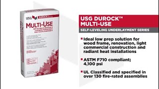 USG Durock™ MultiUse SelfLeveling Underlayment [upl. by Sotos]