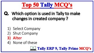 Tally MCQ  Top 50 Tally Mcq Questions and Answers  Accounts MCQ [upl. by Ariik941]