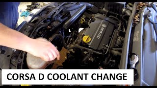 Vauxhall Corsa D Coolant Change DIY [upl. by Abrahamsen]