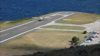 Landing Saba WinAir Twin Otter Juancho E Yrausquin Airport TNCS  SAB [upl. by Prochoras]