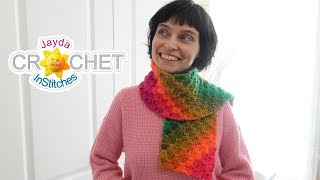 One Skein C2C Scarf Crochet Pattern  What To Do With Self Striping Yarn [upl. by Eiuqcaj]