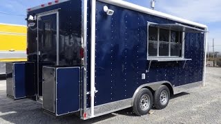 Concession Trailer 85 x 18 Indigo Blue Catering Event Food Trailer [upl. by Natlus]