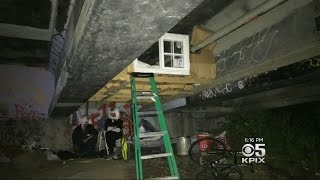 Homeless Persons Tiny Makeshift Loft Ordered To Be Dismantled [upl. by Nieberg]