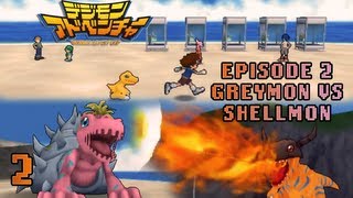 Digimon Adventure PSP  Walkthrough Episode 2  Greymon vs Shellmon [upl. by Trista]