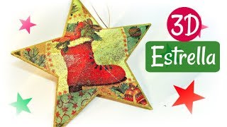 Como hacer ESTRELLAS 3D fácil Manualidades de Navidad [upl. by Hachmin602]