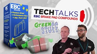 Greenstuff Pads  Tech Talks – EBC Brakes Pad Compounds [upl. by Tammara51]