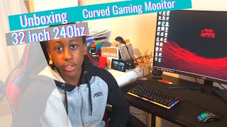 Unboxing 32inch 240hz AOC Curved Gaming Monitor [upl. by Kory]