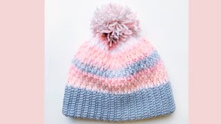 Gorro a crochet para adultos y TODAS LAS TALLAS Como tejer paso a paso Gorros para Hombres 219 [upl. by Nicolea]