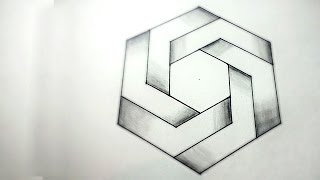 How To Draw Optical Illusions  Hexagon  DearingDraws [upl. by Bevers839]