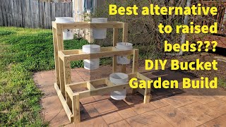 Better than traditional raised garden beds  Raised Bucket Garden DIY Project [upl. by Verina]