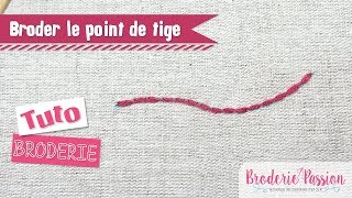 Broderie  Le point de tige [upl. by Ronyar]