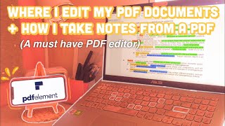 BEST PDF EDITOR FOR WINDOWS 10 I How I take notes from a PDF ft PDFelement [upl. by Gamber]