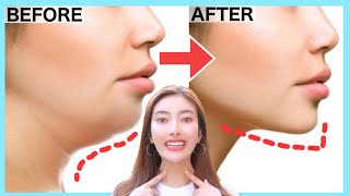 Double Chin Removal and Wrinkles Get a Better Jawline V shape Face with this Exercise [upl. by Colley309]