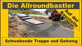 Schwebende Betonstufen und Gehwegplatten verlegen [upl. by Ainsley459]