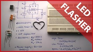 Flashing LED circuit using 555 timer  With theory amp explanation [upl. by Slein331]