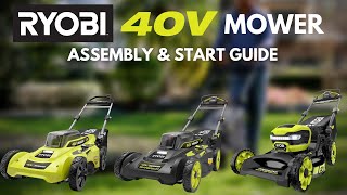 How to Assemble amp Start the RYOBI 40V Brushless Mower [upl. by Kilian517]