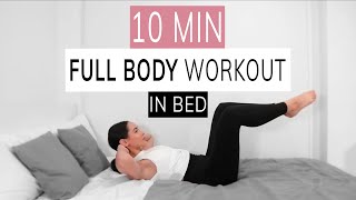 FULL BODY WORKOUT IN BED  get toned at home [upl. by Ellenar]