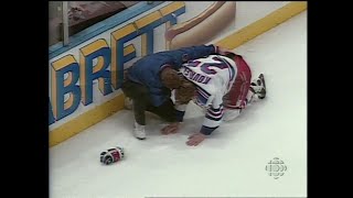 1995 Kovalev fakes injury costs Sakic and Nordiques the game [upl. by Daisi]