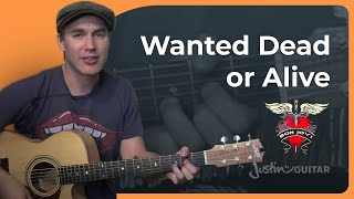 Wanted Dead or Alive by Bon Jovi  Easy Guitar Lesson [upl. by Eleaffar]