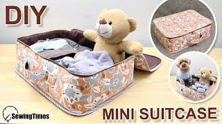 DIY FABRIC SUITCASE  Travel Luggage Bag Sewing amp Tutorial sewingtimes [upl. by Somerville164]